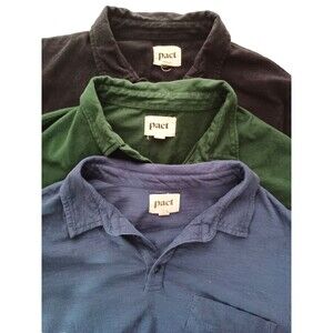 Pact Polo Shirts Mens Size XL Short Sleeve Organic Cotton Sustainable Casual
